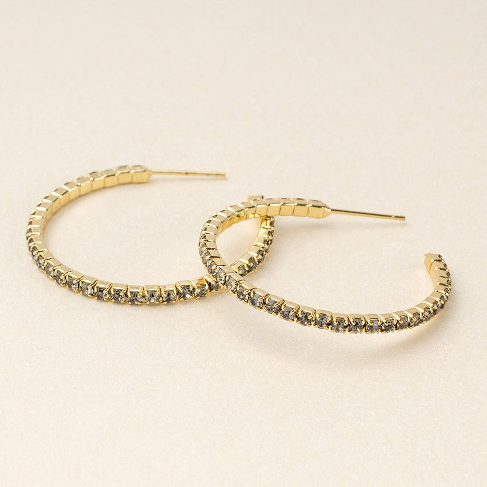 
                  
                    EAR Sparkle & Shine Small Rhinestone Hoop Earrings - Greige
                  
                