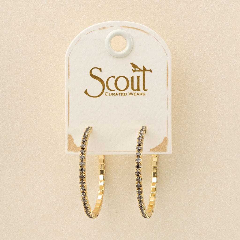 Sparkle & Shine Small Rhinestone Hoop Earrings - Greige – Dandelion Jewelry