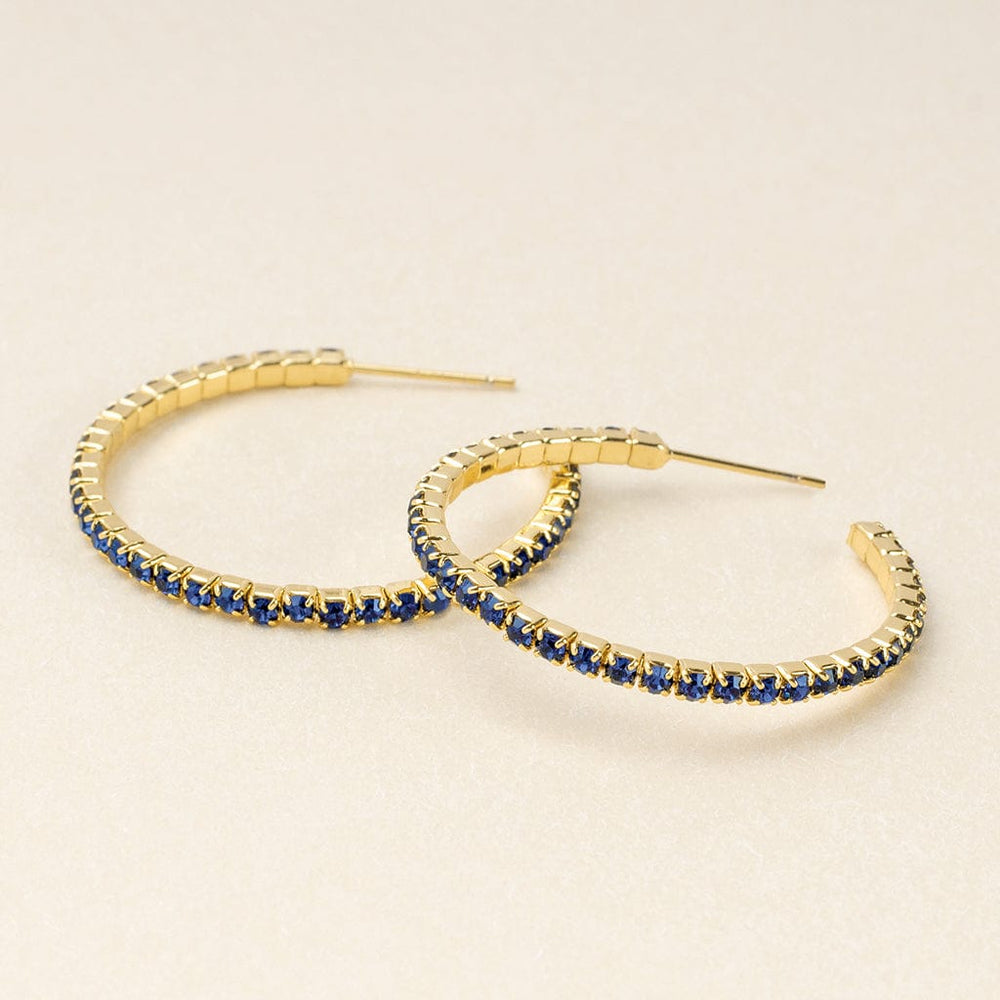 
                  
                    EAR Sparkle & Shine Small Rhinestone Hoop Earrings - Montana Blue
                  
                