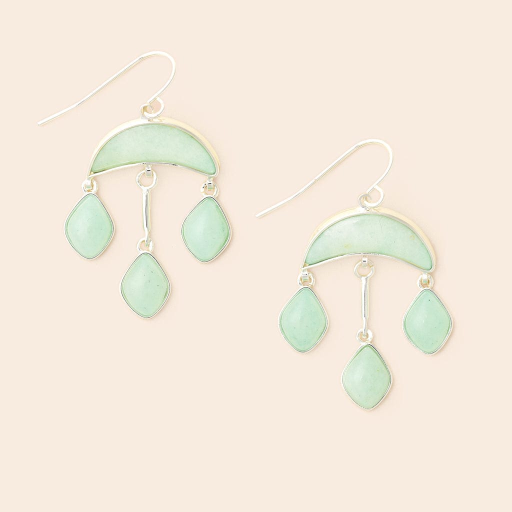 EAR-SPL Amazonite Stone Crescent Drop Earrings