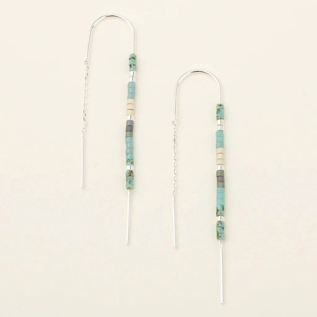 EAR-SPL Chromacolor Miyuki Thread Earring - Turquoise Multi/Silver