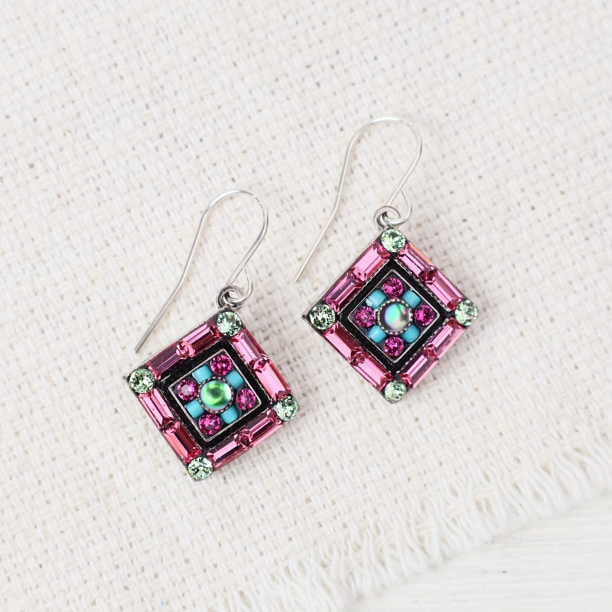 EAR-SPL La Dolce Vita Crystal Diagonal Earrings - Rose