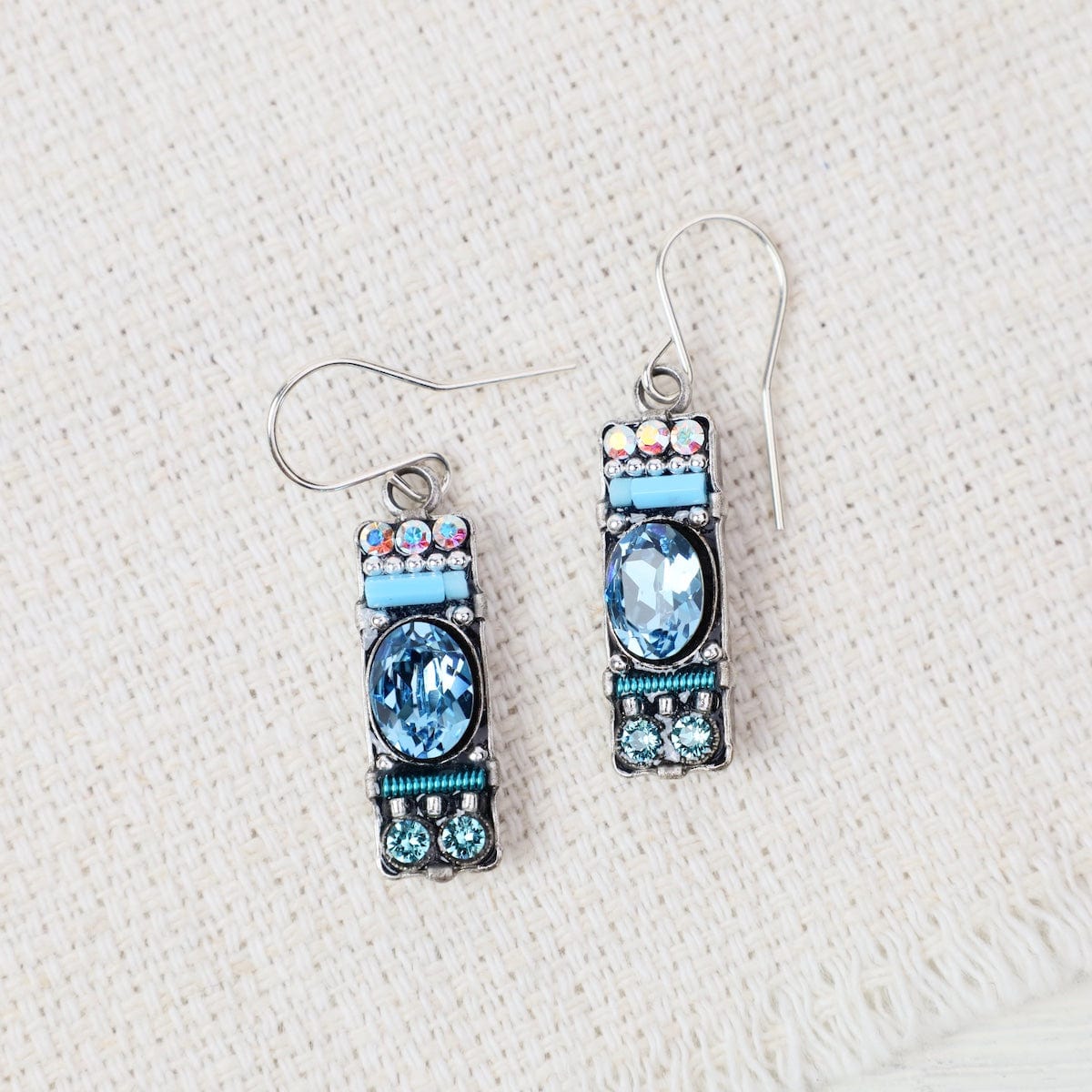 EAR-SPL Light Blue Architectural Earrings