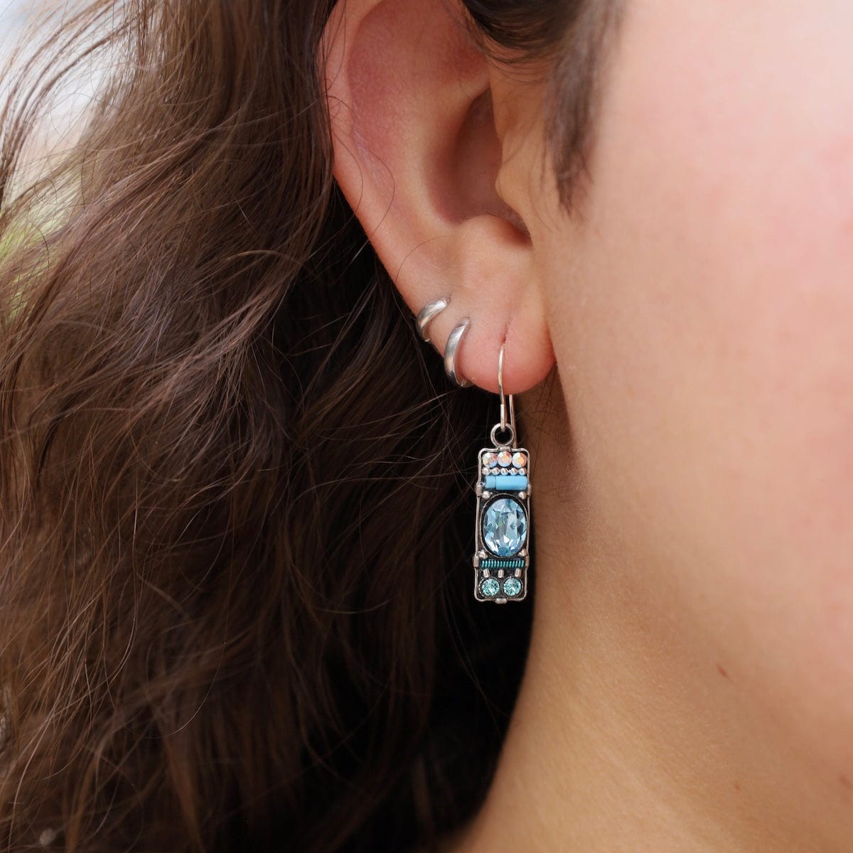 EAR-SPL Light Blue Architectural Earrings