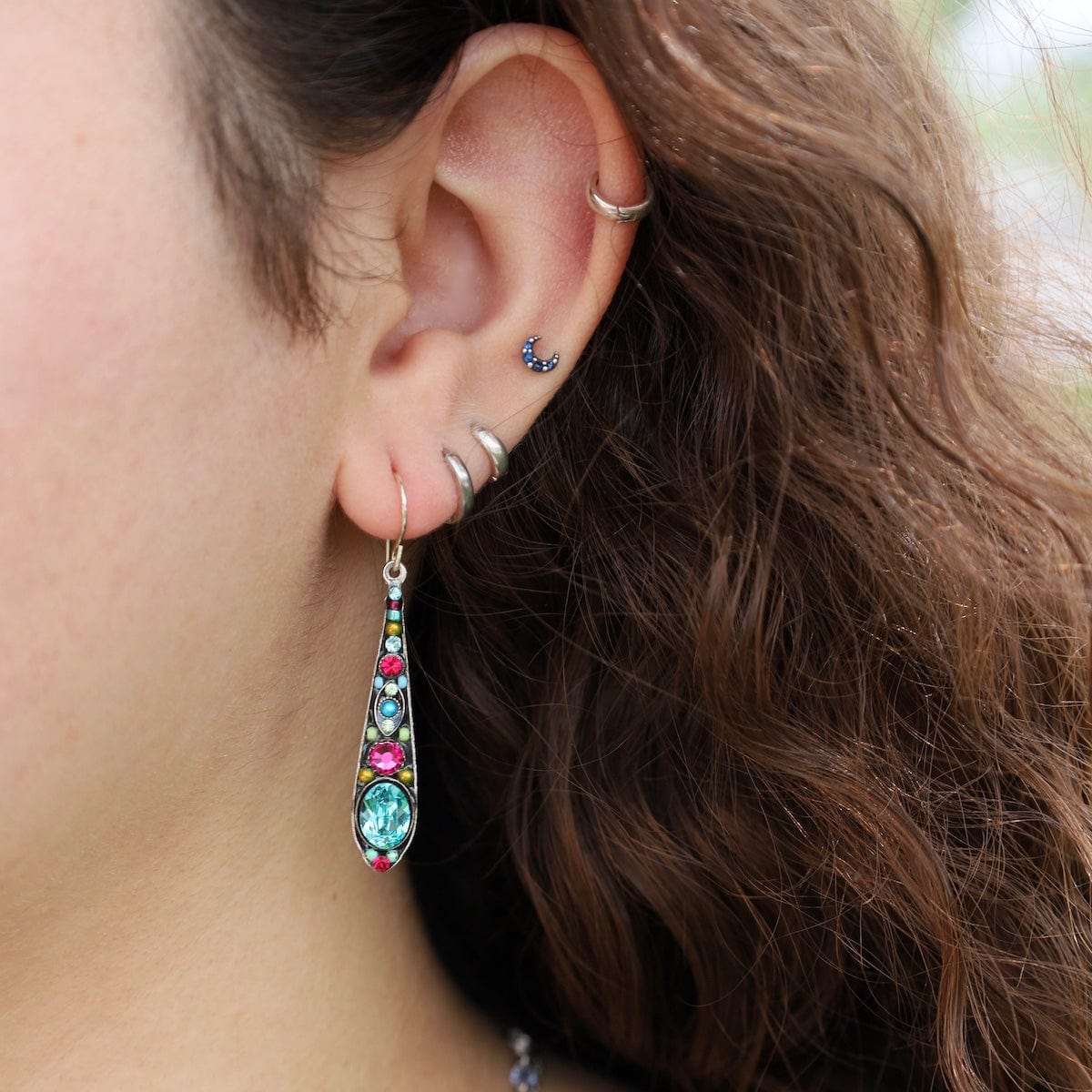 EAR-SPL Light Turquoise Stiletto Long Earrings