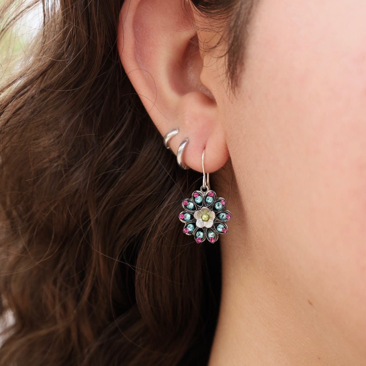 EAR-SPL Multicolor Botanical Flower Earrings