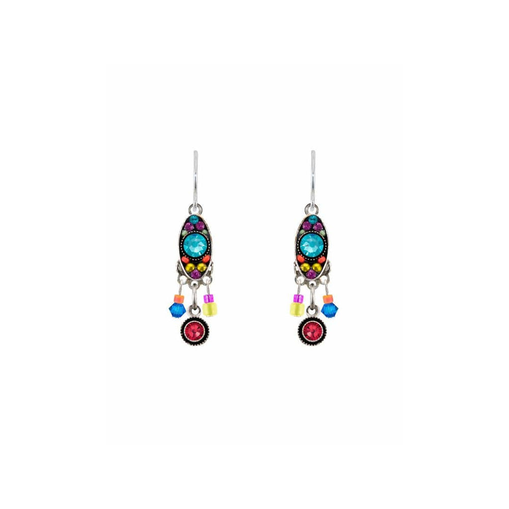 EAR-SPL Multicolor Milano Mini Long Oval with Dangles Earrings