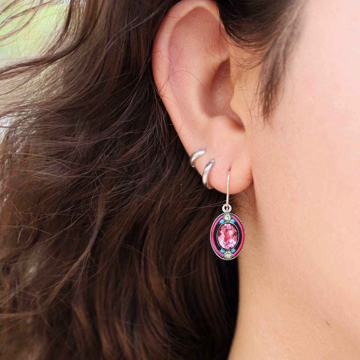 EAR-SPL Rose La Dolce Vita Crystal Oval Earrings