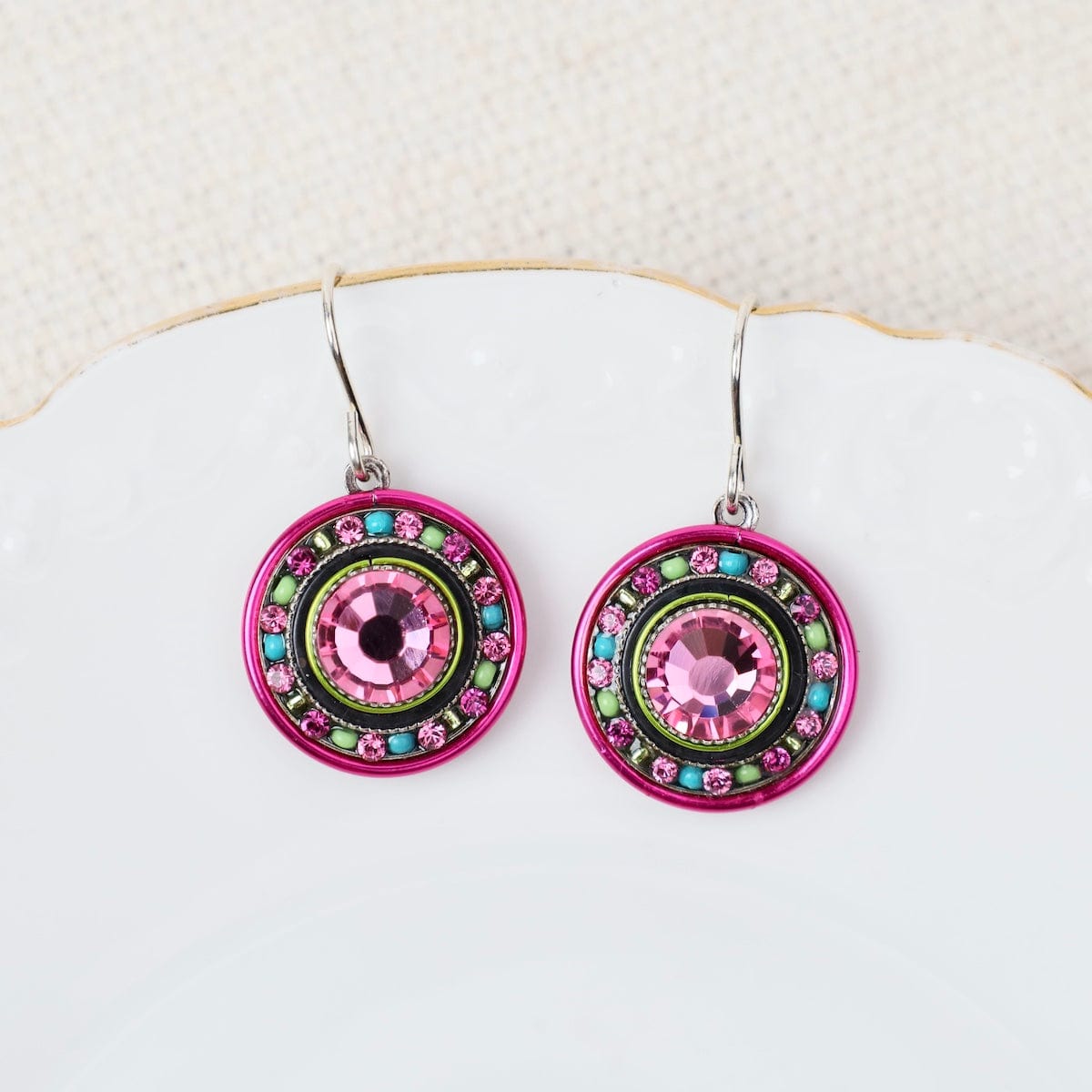 EAR-SPL Rose La Dolce Vita Crystal Round Earrings