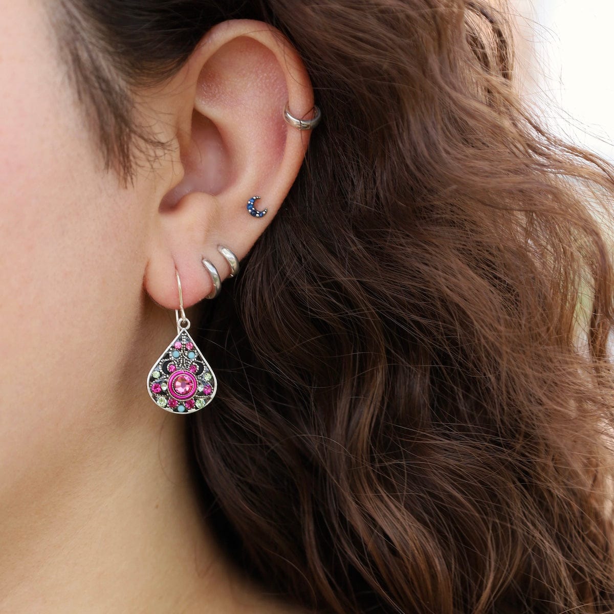 EAR-SPL Rose Large Filigree Teardrop Earrings