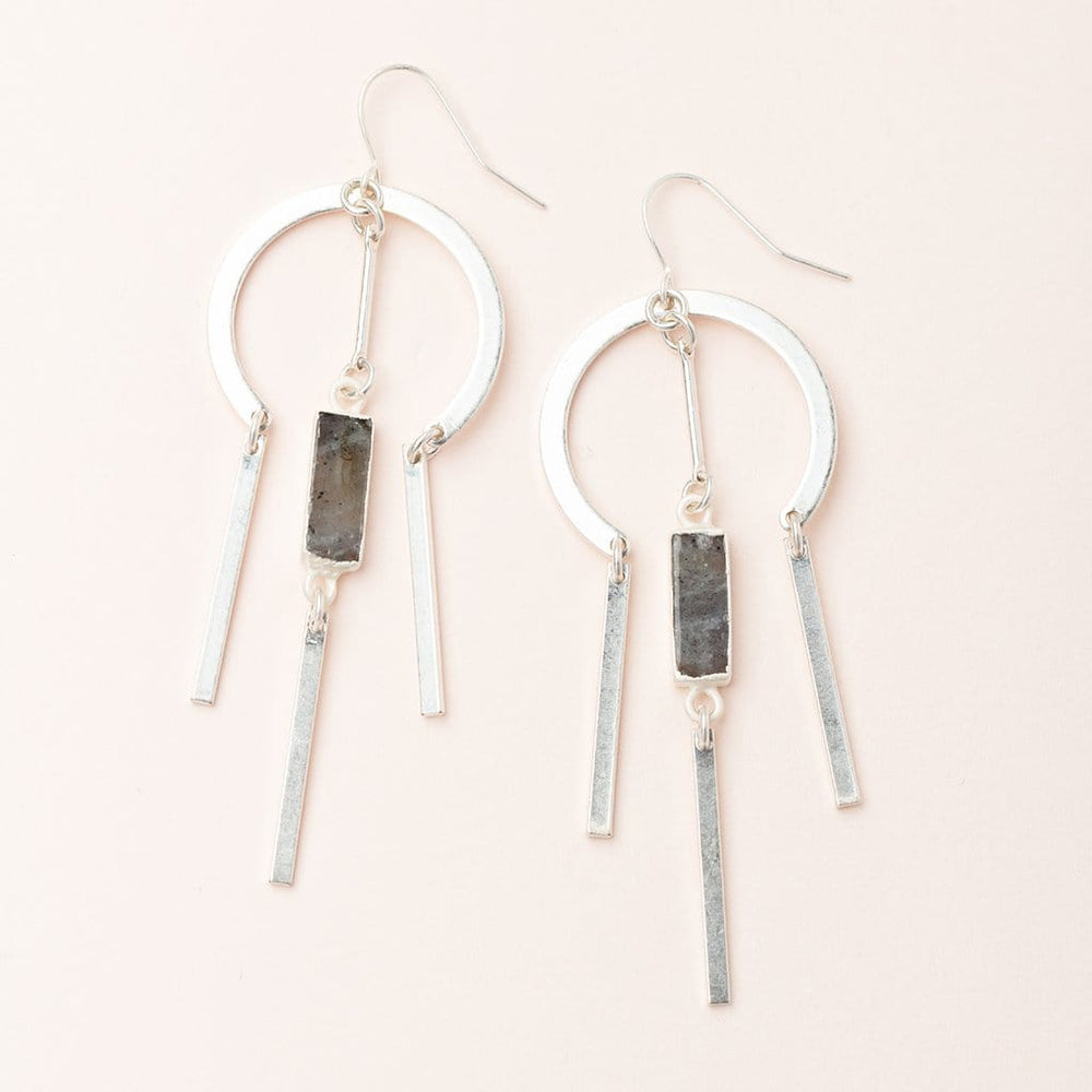 EAR-SPL Scout Dream Catcher Stone Earring - Labradorite/Silver