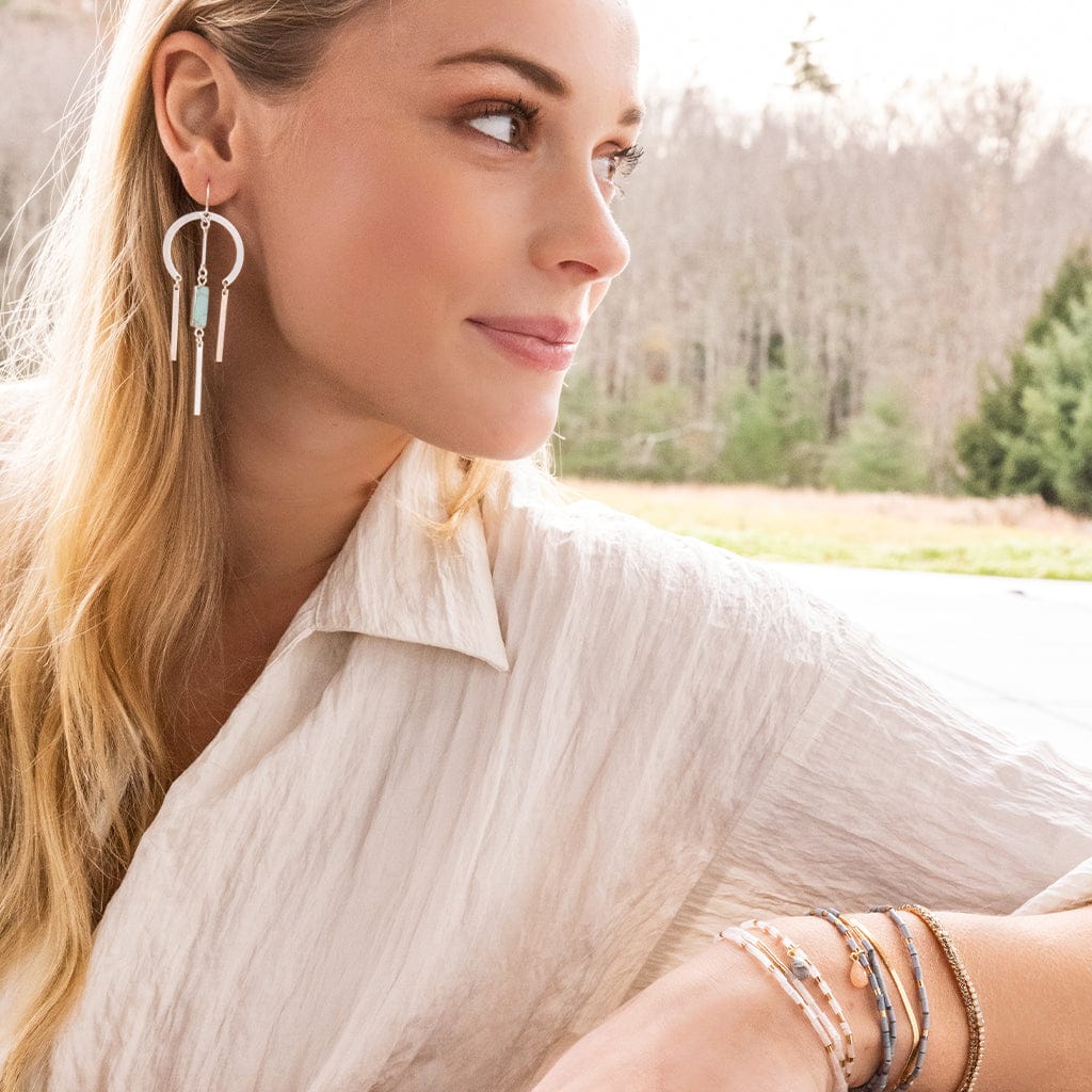 EAR-SPL Scout Dream Catcher Stone Earrings - Turquoise & Silver