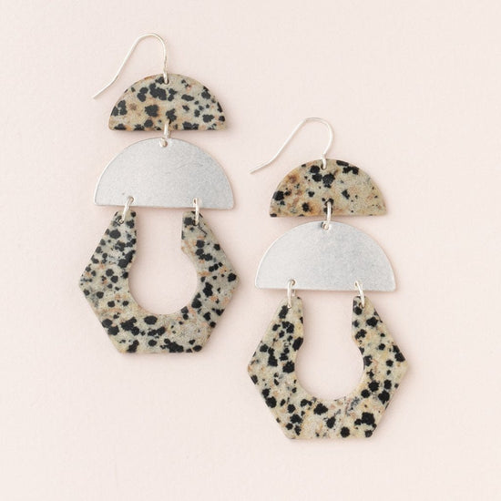 Load image into Gallery viewer, EAR-SPL Scout Stone Cutout Earring - Dalmatian Jasper/Silver
