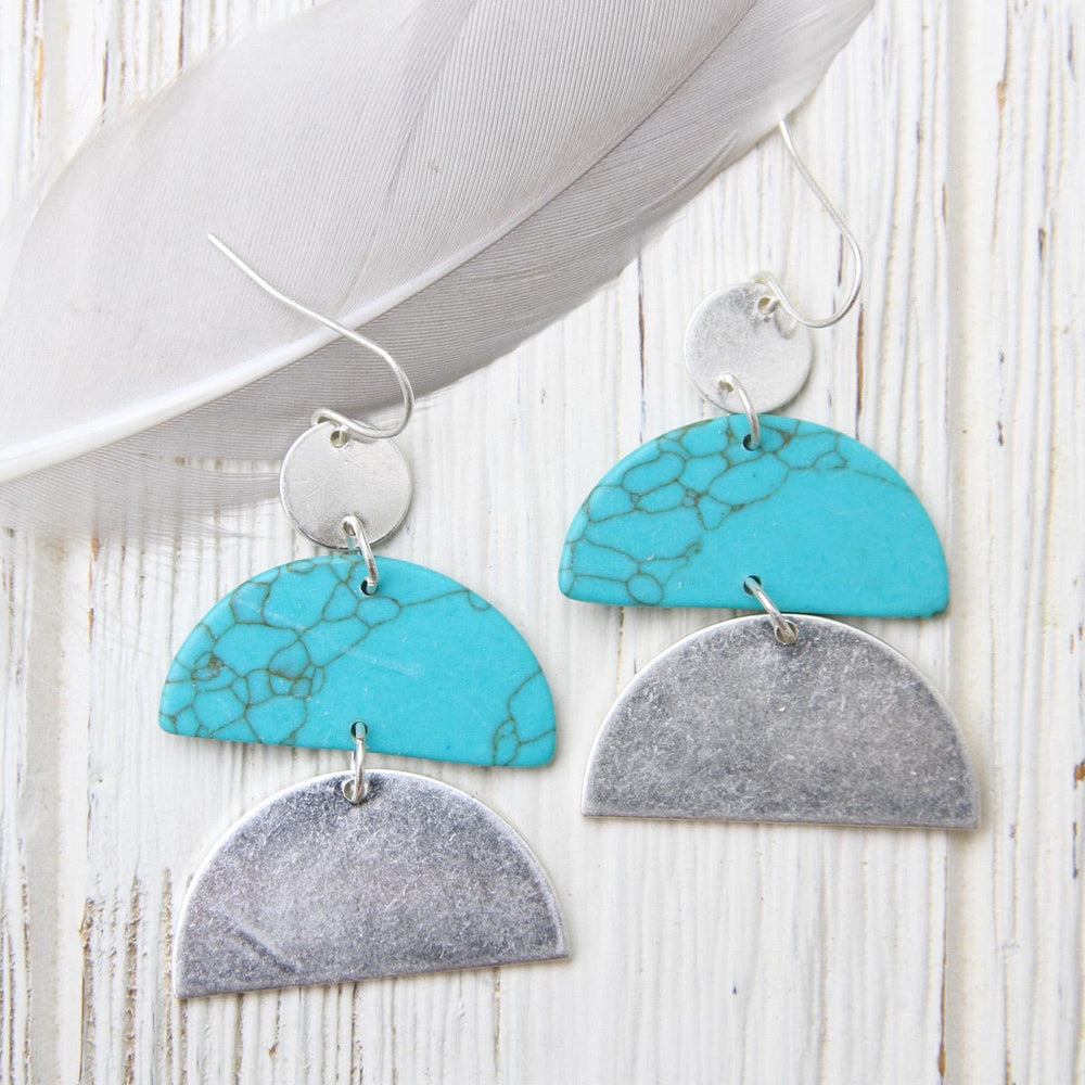 
                      
                        EAR-SPL Scout Stone Half Moon Earring - Turquoise/Silver
                      
                    