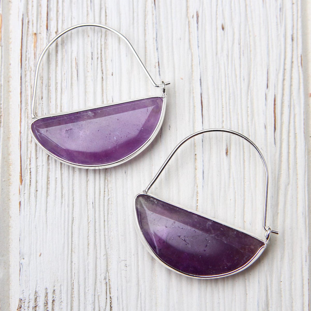 
                  
                    EAR-SPL Scout Stone Prism Hoop - Amethyst/Silver
                  
                