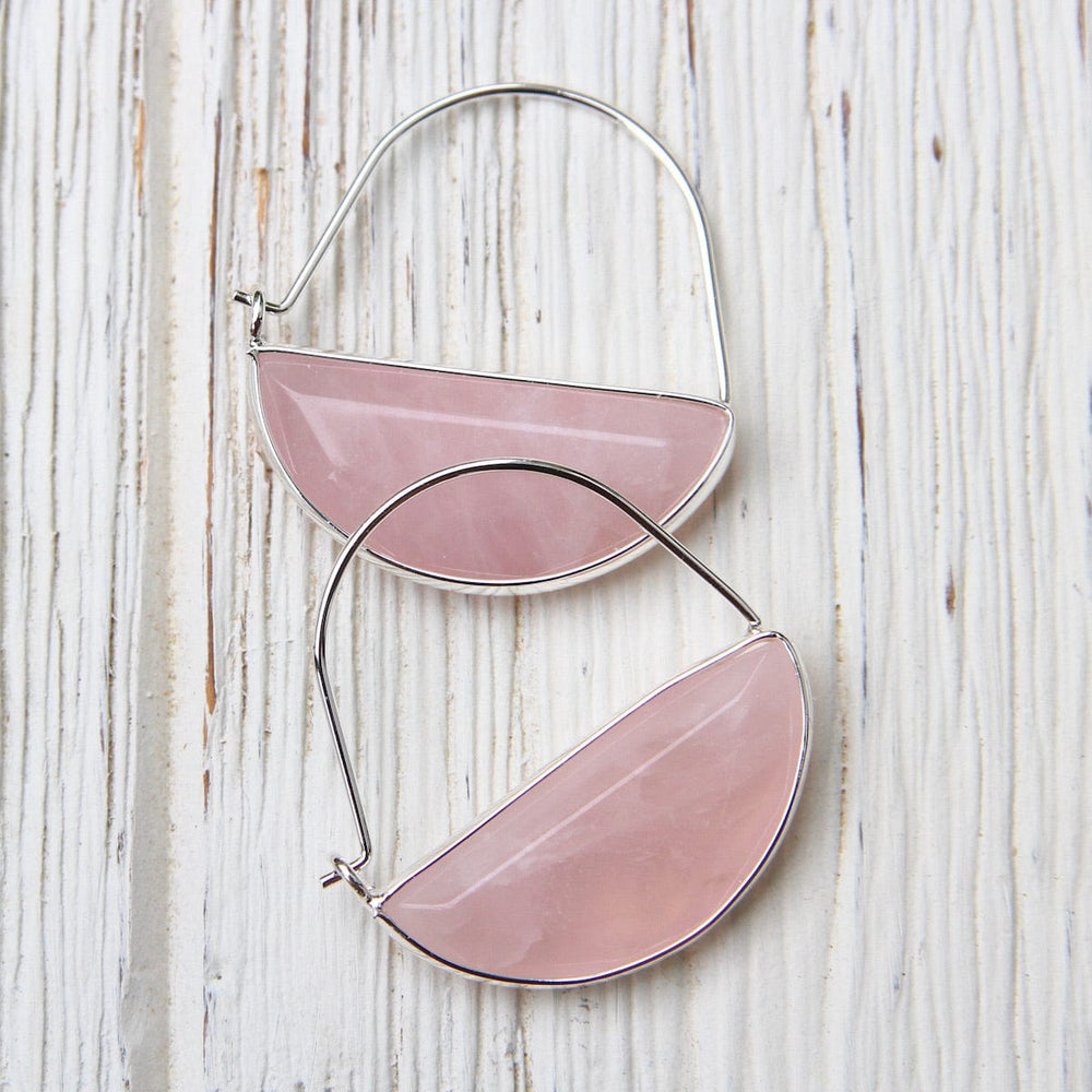 
                  
                    EAR-SPL Scout Stone Prism Hoop - Rose Quartz/Silver
                  
                