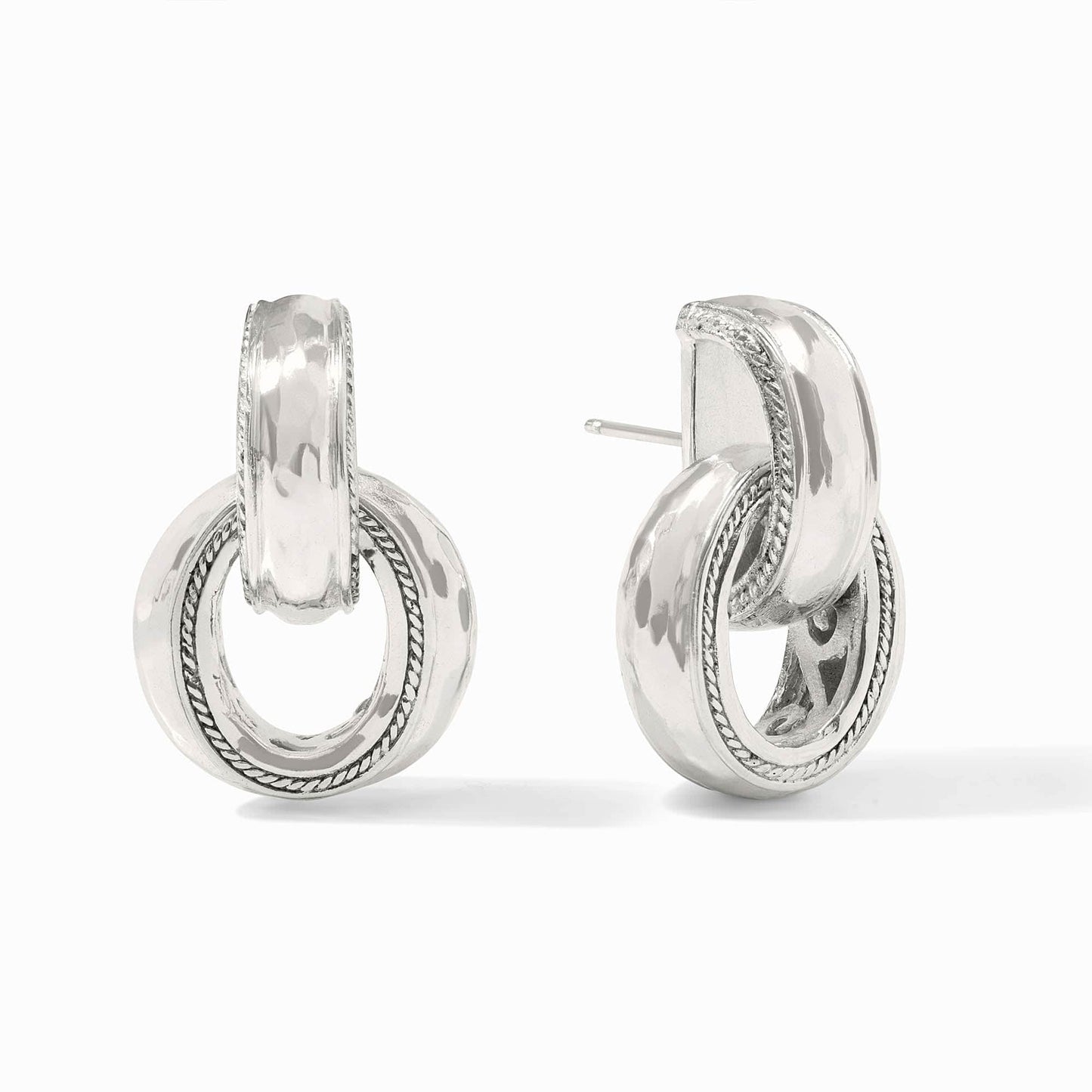 EAR-SPL Silver Cannes Doorknocker Earrings