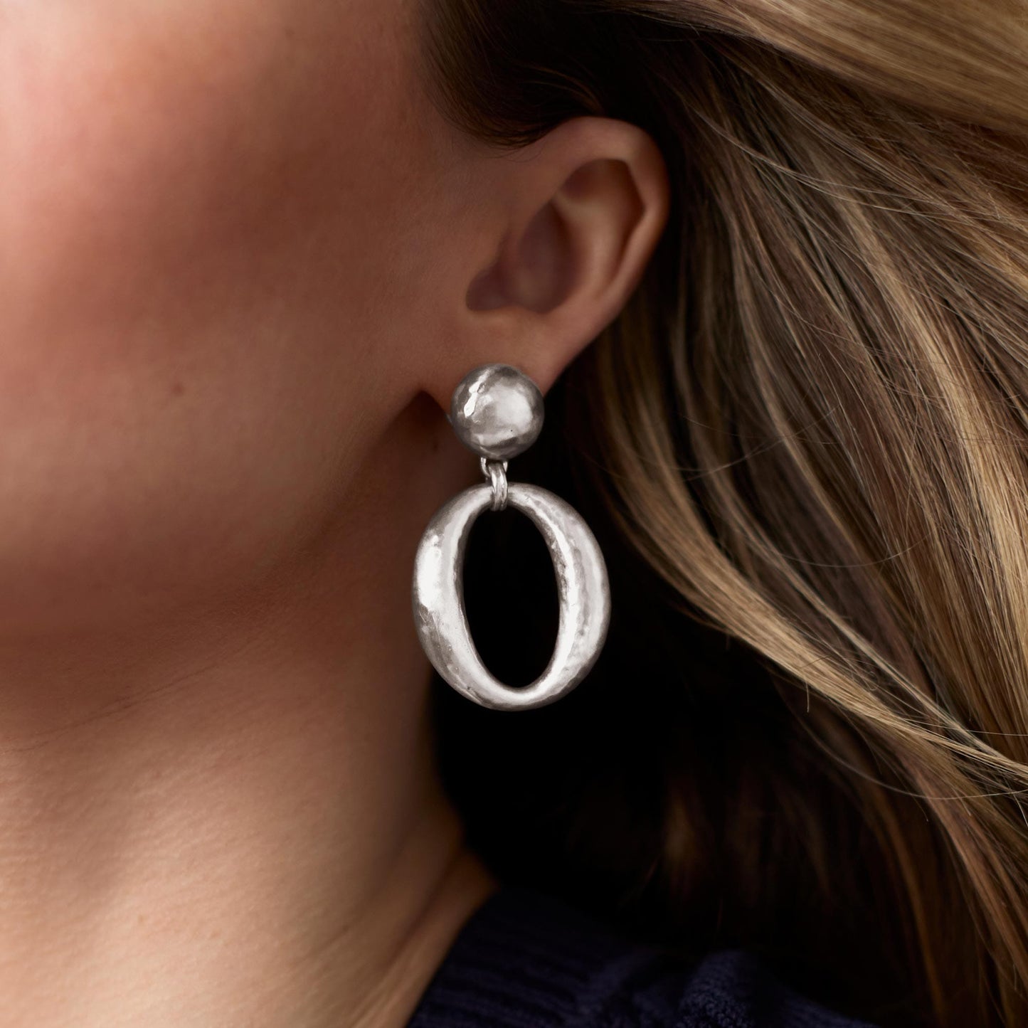 EAR-SPL Silver Solara Orbit Statement Earrings