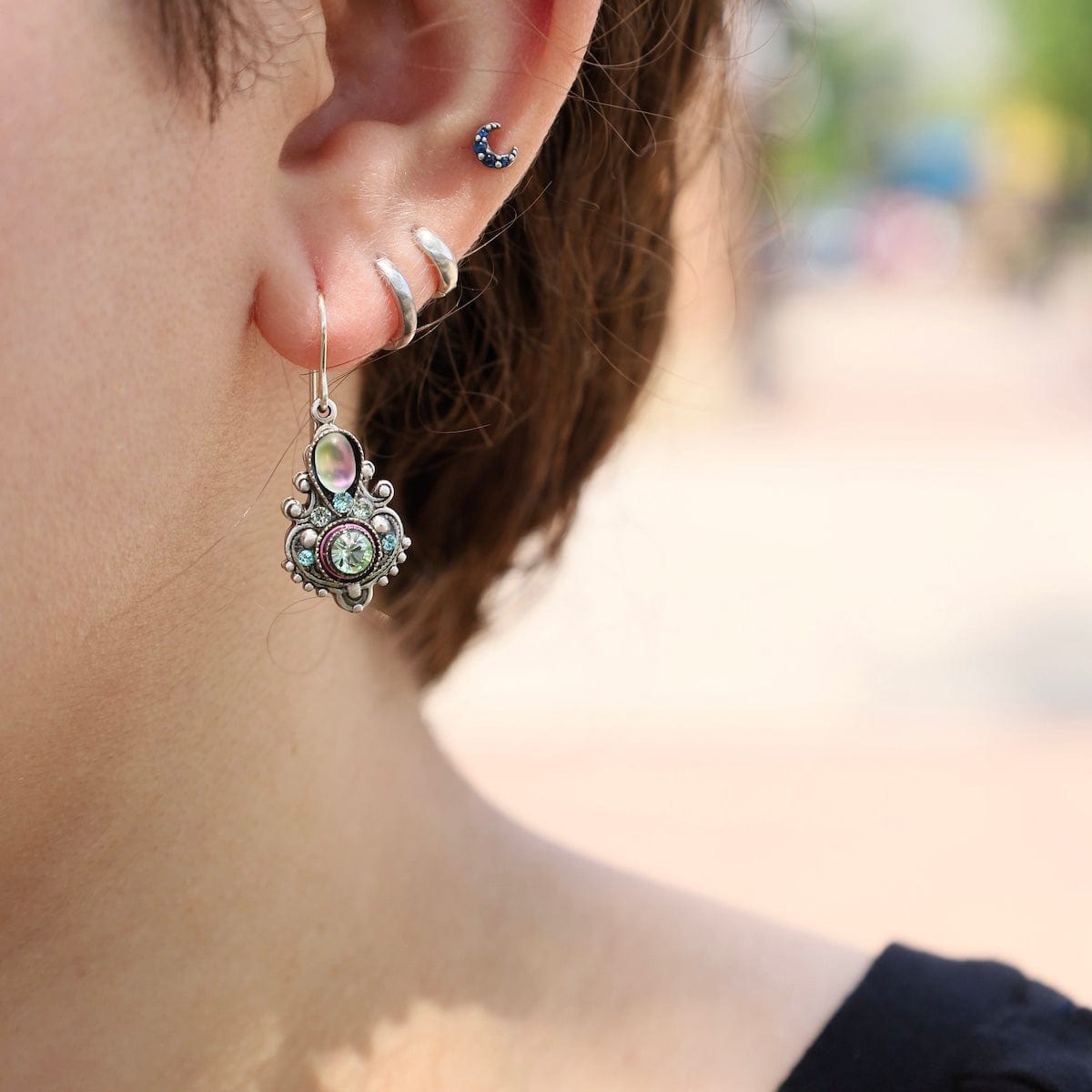 EAR-SPL Soft Moonlight Exclamation Point Fancy Earrings