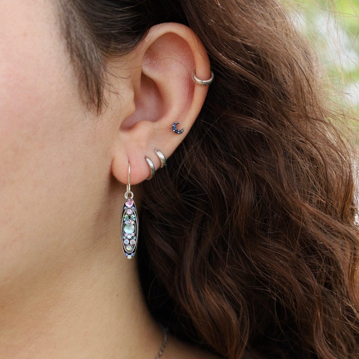EAR-SPL Soft Moonlight Sparkle Long Oval Earrings