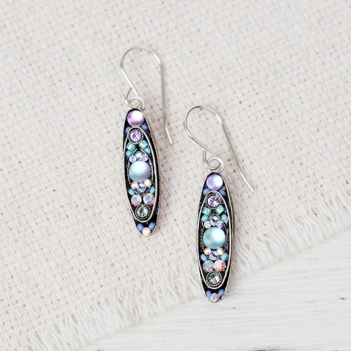 EAR-SPL Soft Moonlight Sparkle Long Oval Earrings