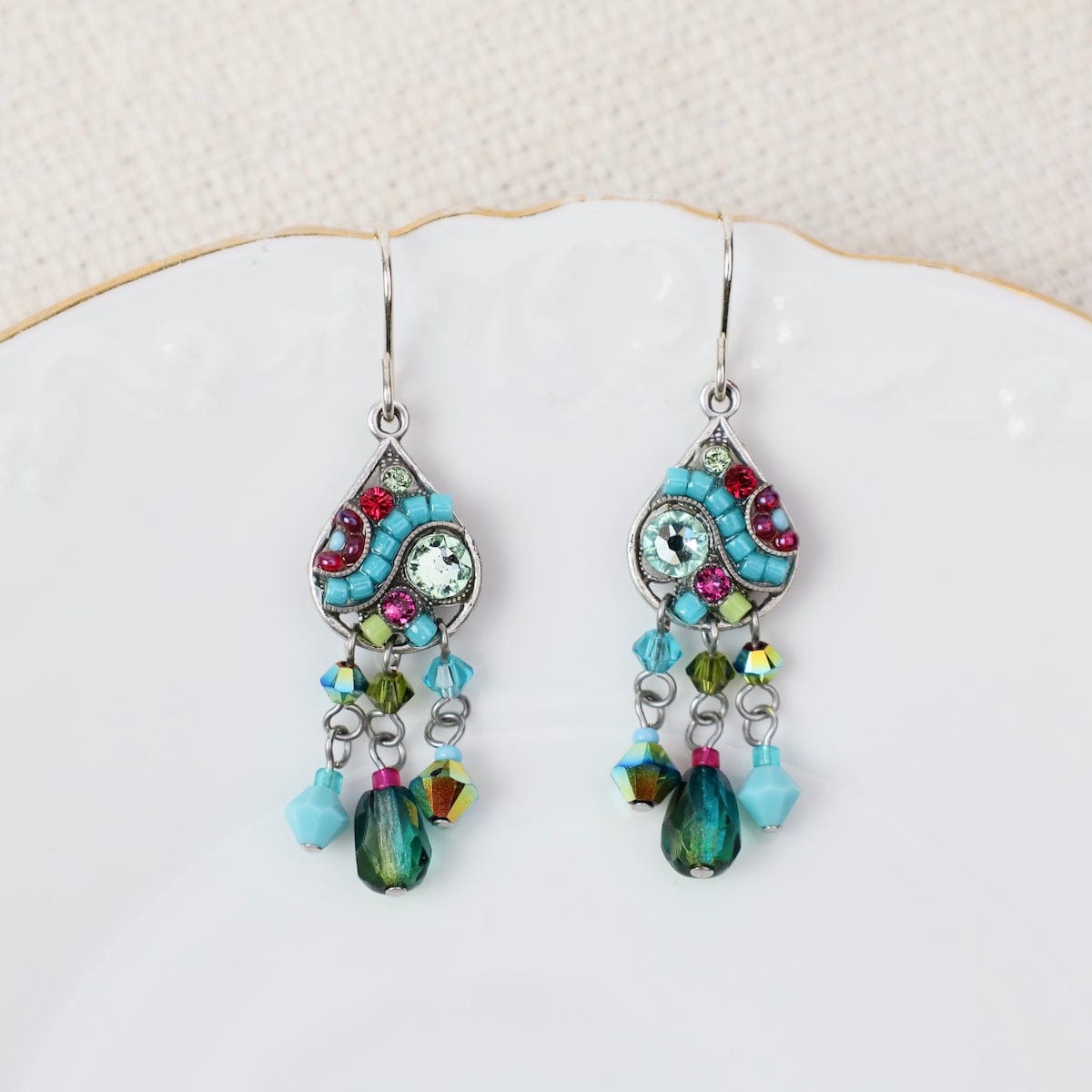 EAR-SPL Teal Mosaic Earrings
