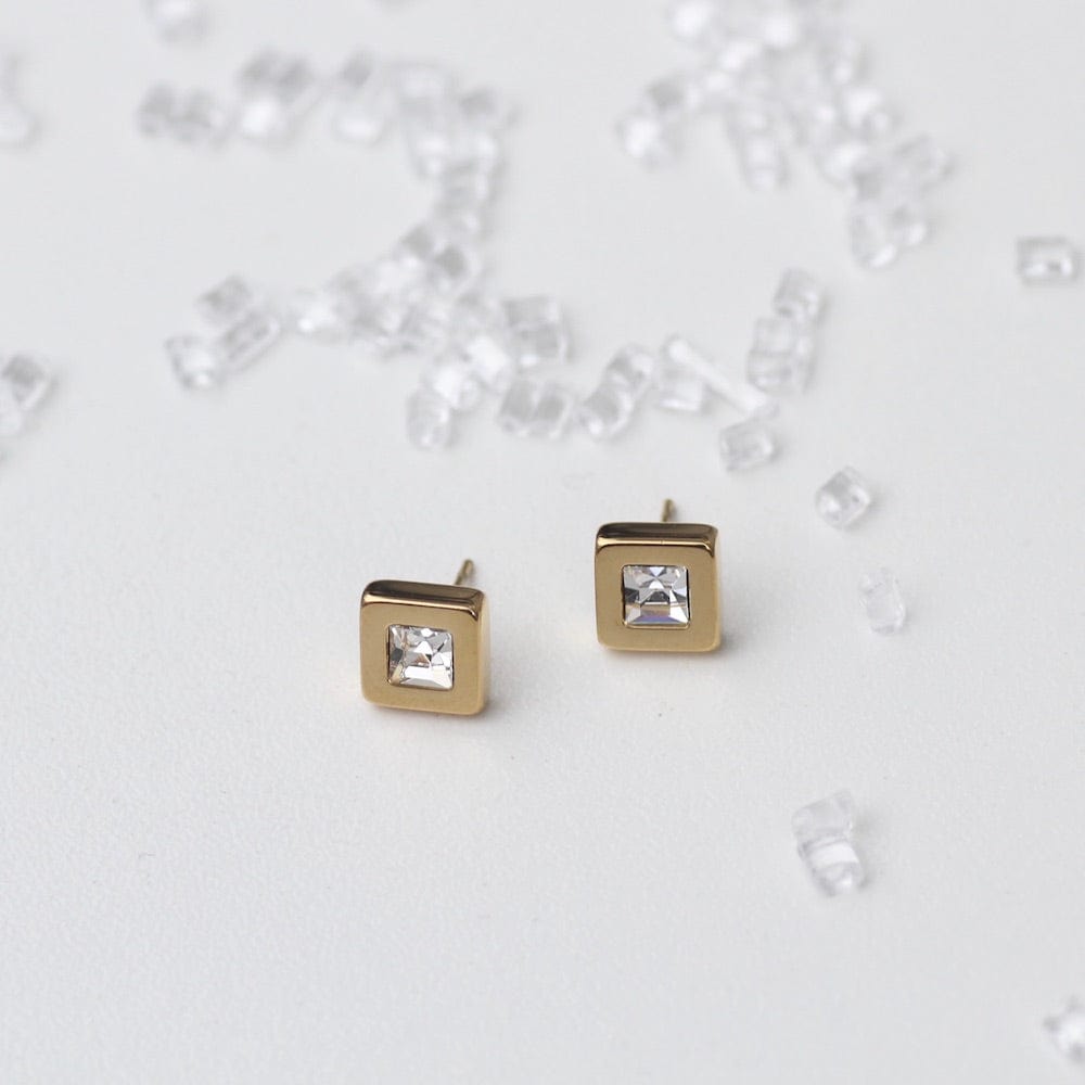 EAR SQUARE CRYSTAL EARRINGS