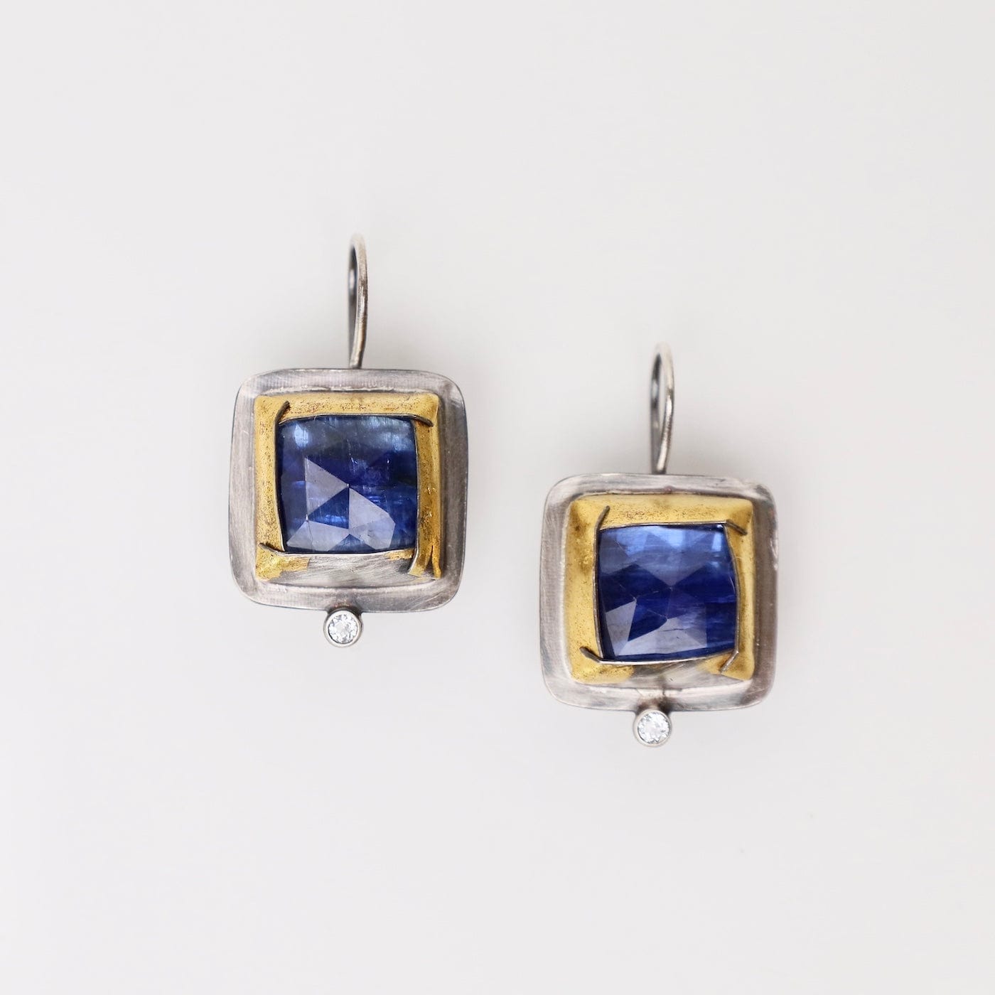 EAR Square Fold Earrings with Blue Kyanite