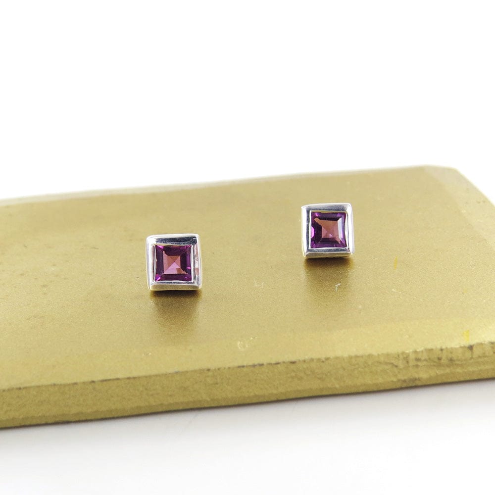 
                      
                        EAR Square Rhodolite Garnet Post Earring
                      
                    