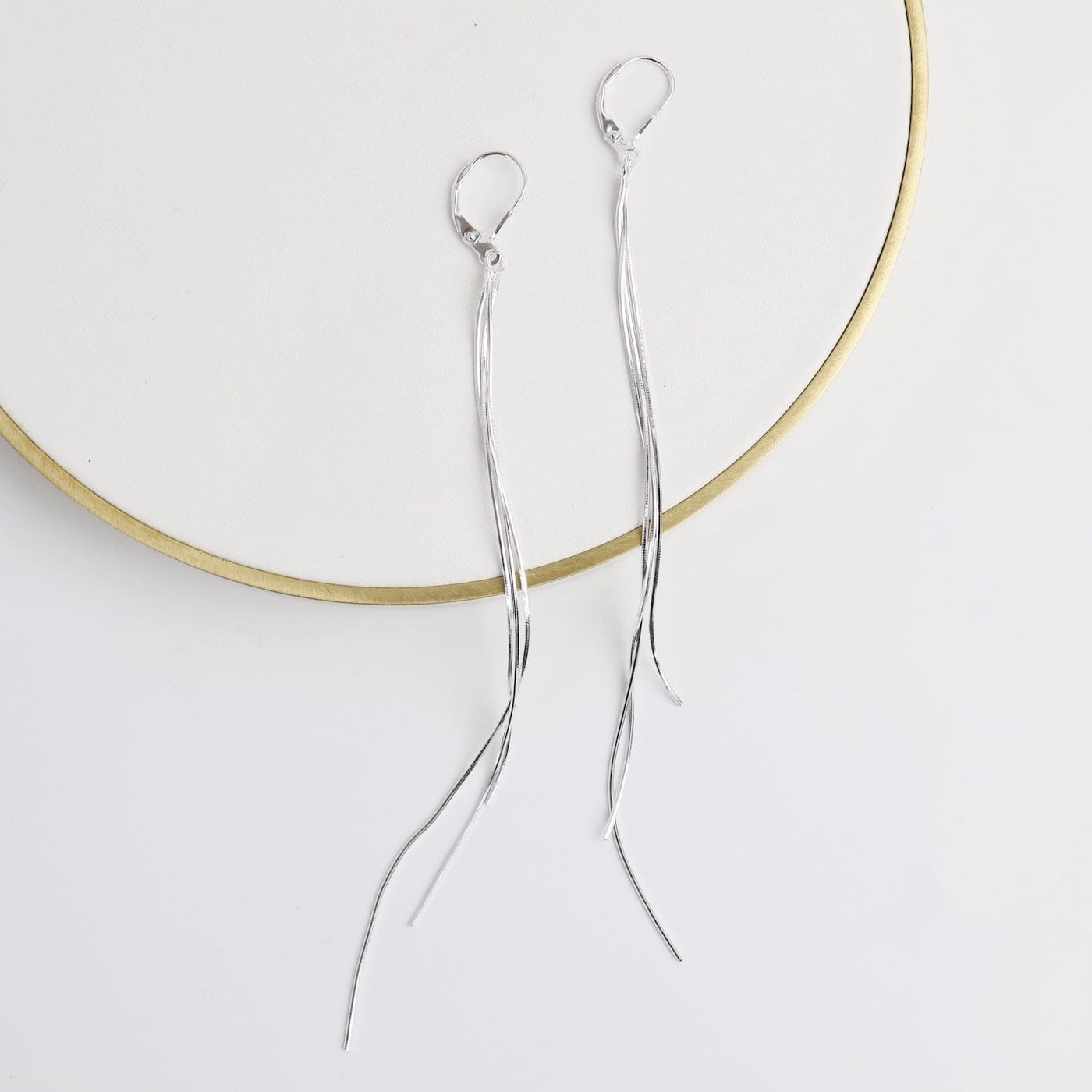 EAR Square Snake Chain Fringe Drop Shoulder Duster Earrings