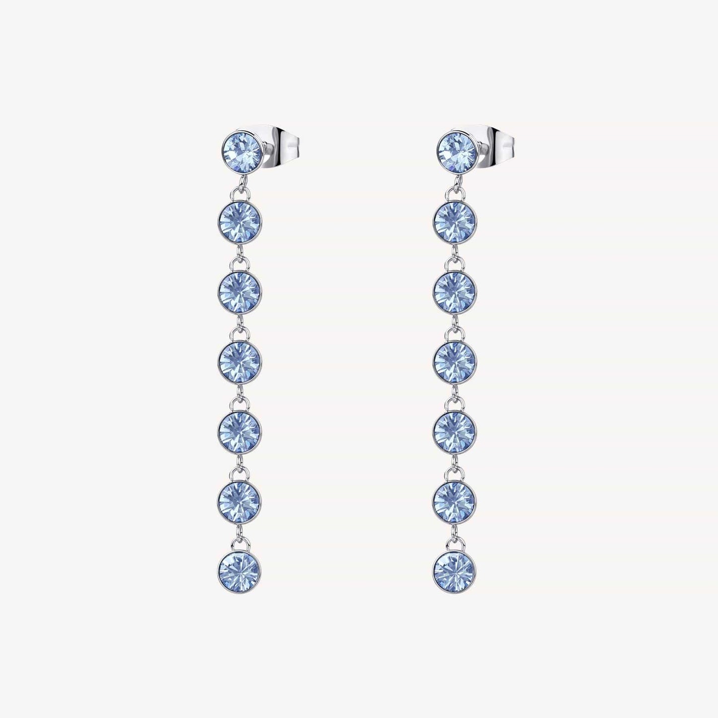 EAR-SS Stainless Steel  Earrings with Sapphire Crystals