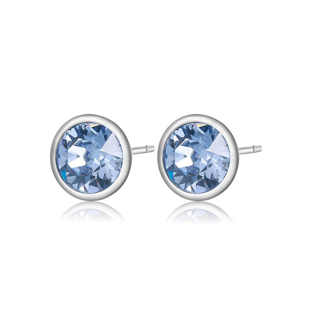 EAR-SS Stainless Steel Stud Earrings with Light Sapphire