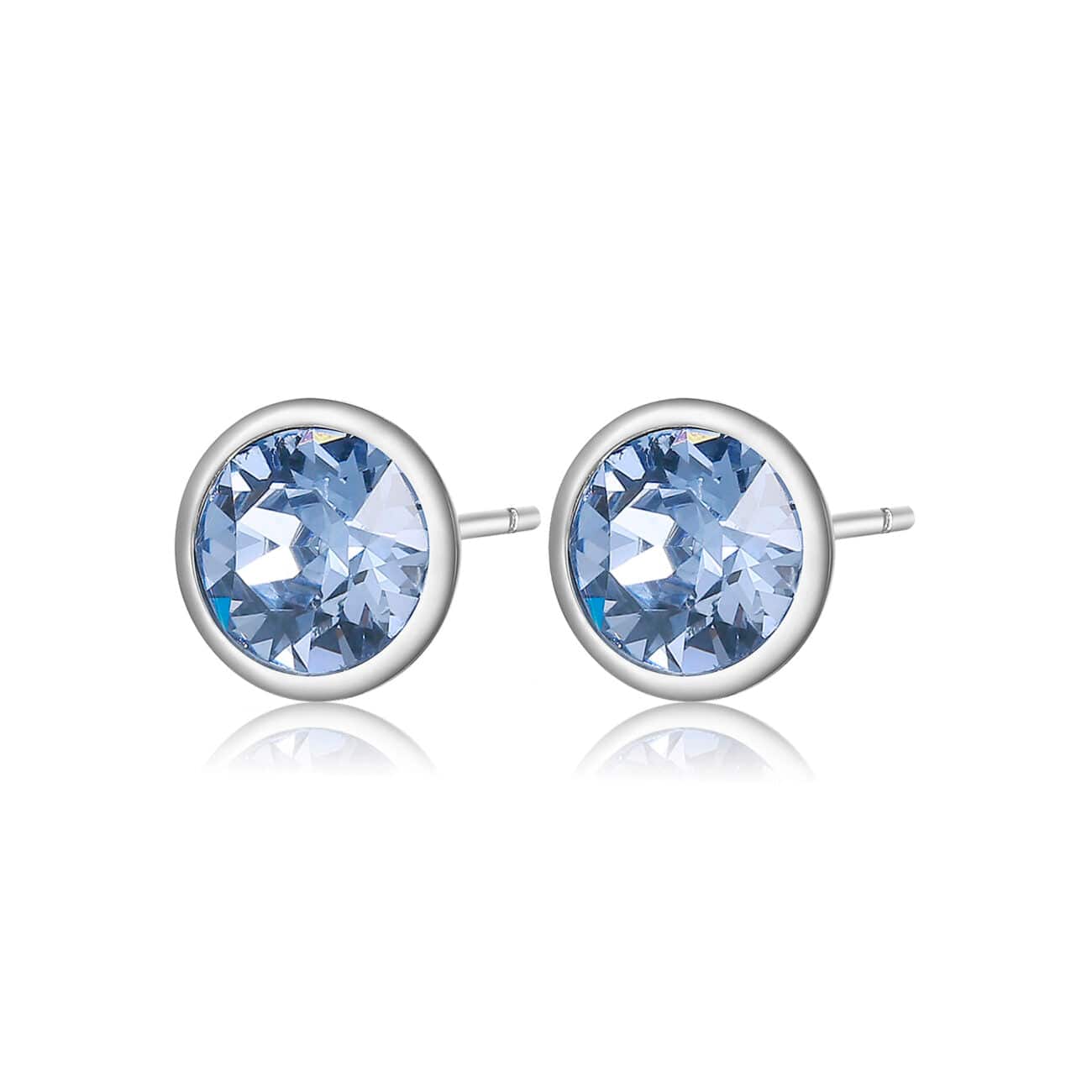 EAR-SS Stainless Steel Stud Earrings with Light Sapphire