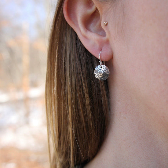 EAR Stamped Flower Mandala Earring