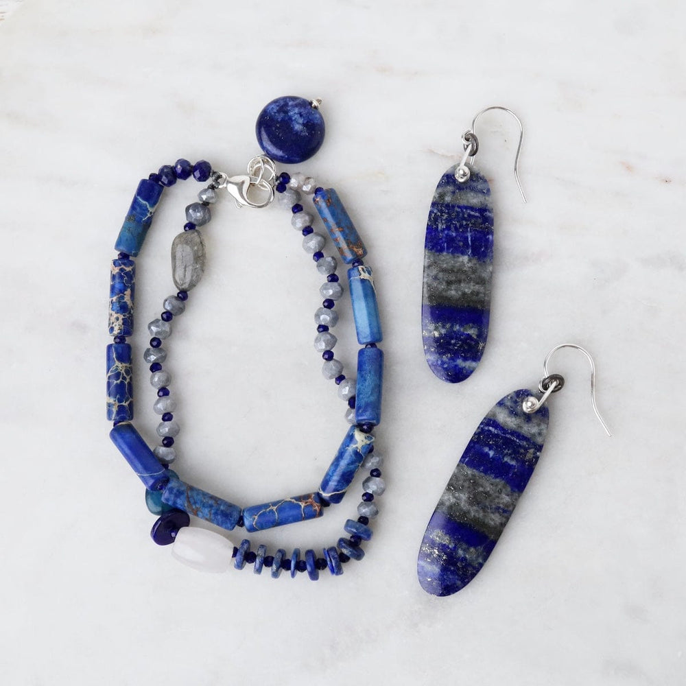 
                      
                        EAR Statement Oval Lapis Earrings
                      
                    