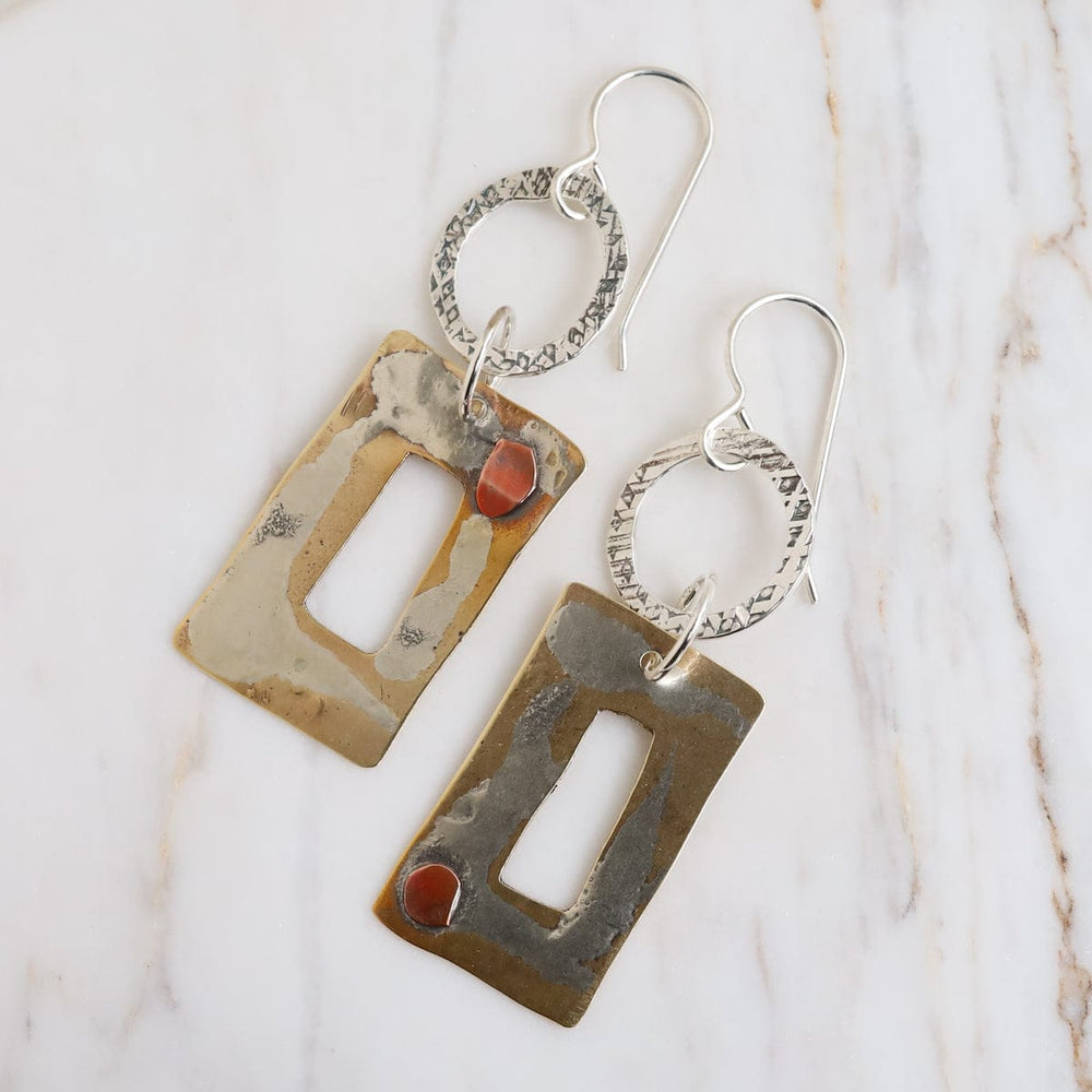 
                  
                    EAR Sterling and Brass Open Rectangle Earring
                  
                