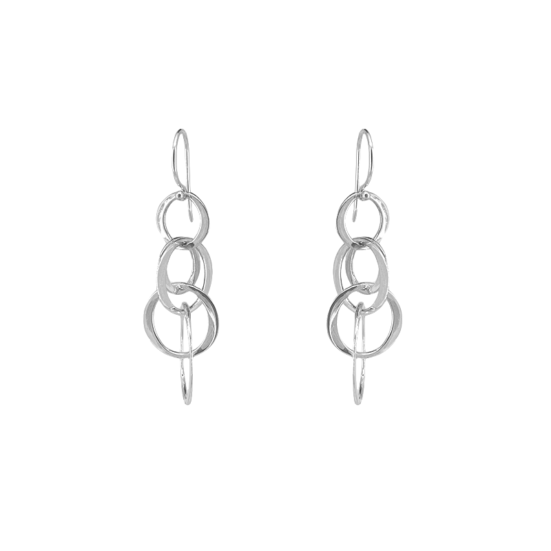 Sterling Interlocking Circles Earrings