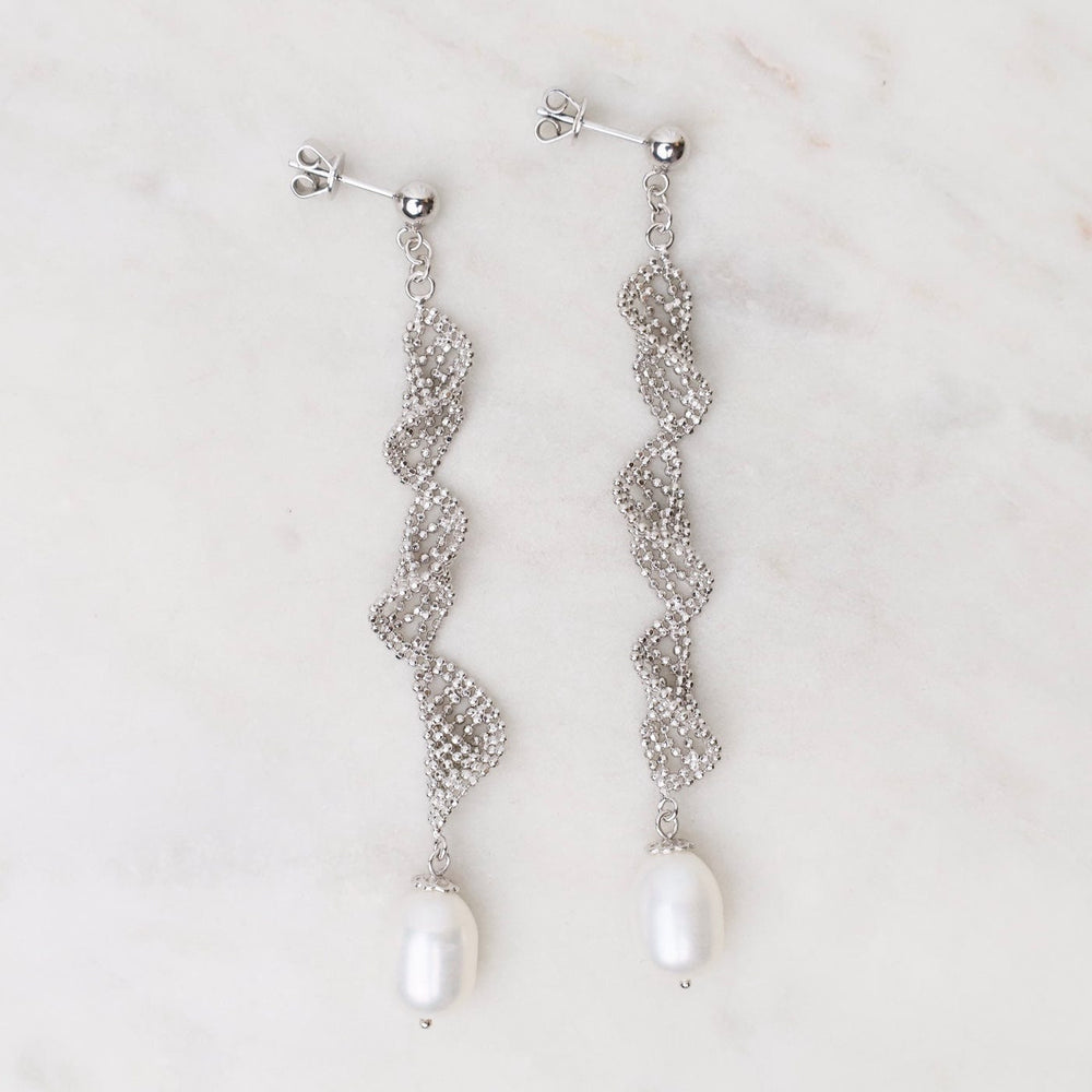 
                      
                        EAR Sterling Lace Helix with Pearl Drop Earrings
                      
                    