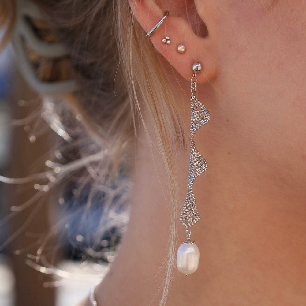 
                      
                        EAR Sterling Lace Helix with Pearl Drop Earrings
                      
                    