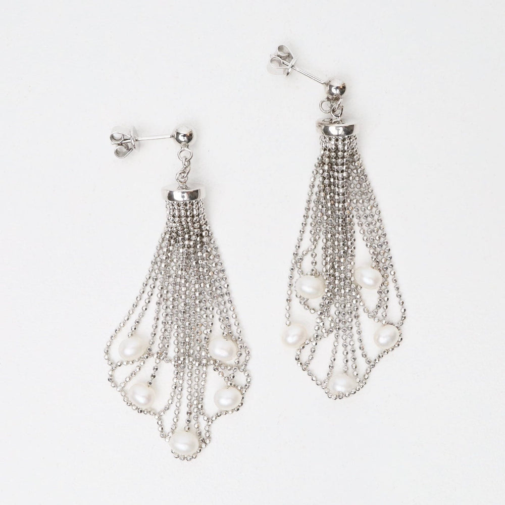 
                      
                        EAR Sterling Lace Waterfall with Pearls Earrings
                      
                    