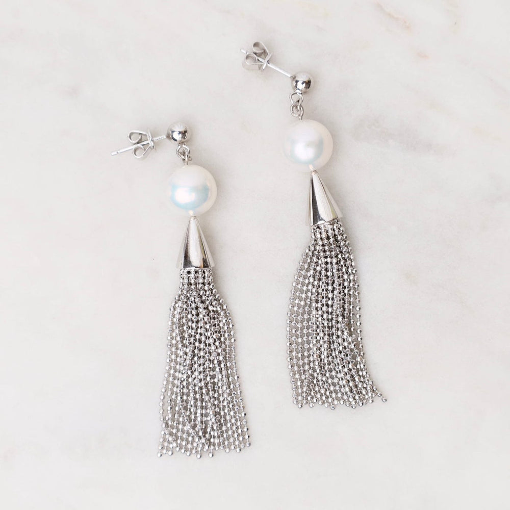 
                      
                        EAR Sterling Pearl with Tassle Earrings
                      
                    