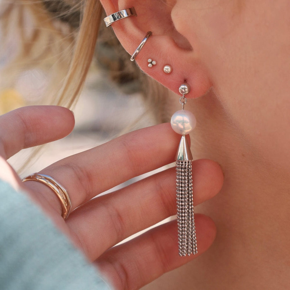 
                      
                        EAR Sterling Pearl with Tassle Earrings
                      
                    