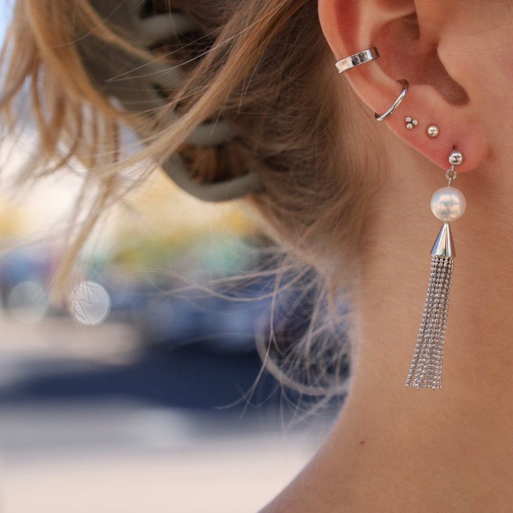 
                      
                        EAR Sterling Pearl with Tassle Earrings
                      
                    