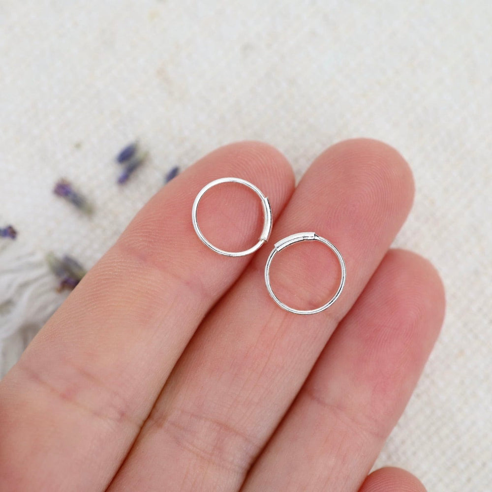 EAR Sterling Silver 10mm Sleeper Hoops