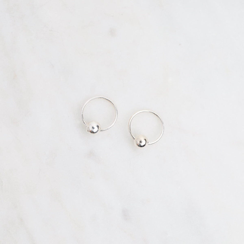 EAR Sterling Silver 10mm Sleeper Hoops with 4mm Ball