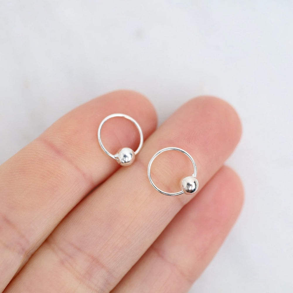 EAR Sterling Silver 10mm Sleeper Hoops with 4mm Ball