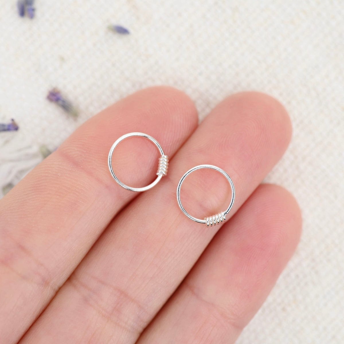 EAR Sterling Silver 10mm Sleeper Hoops with Coil Detail