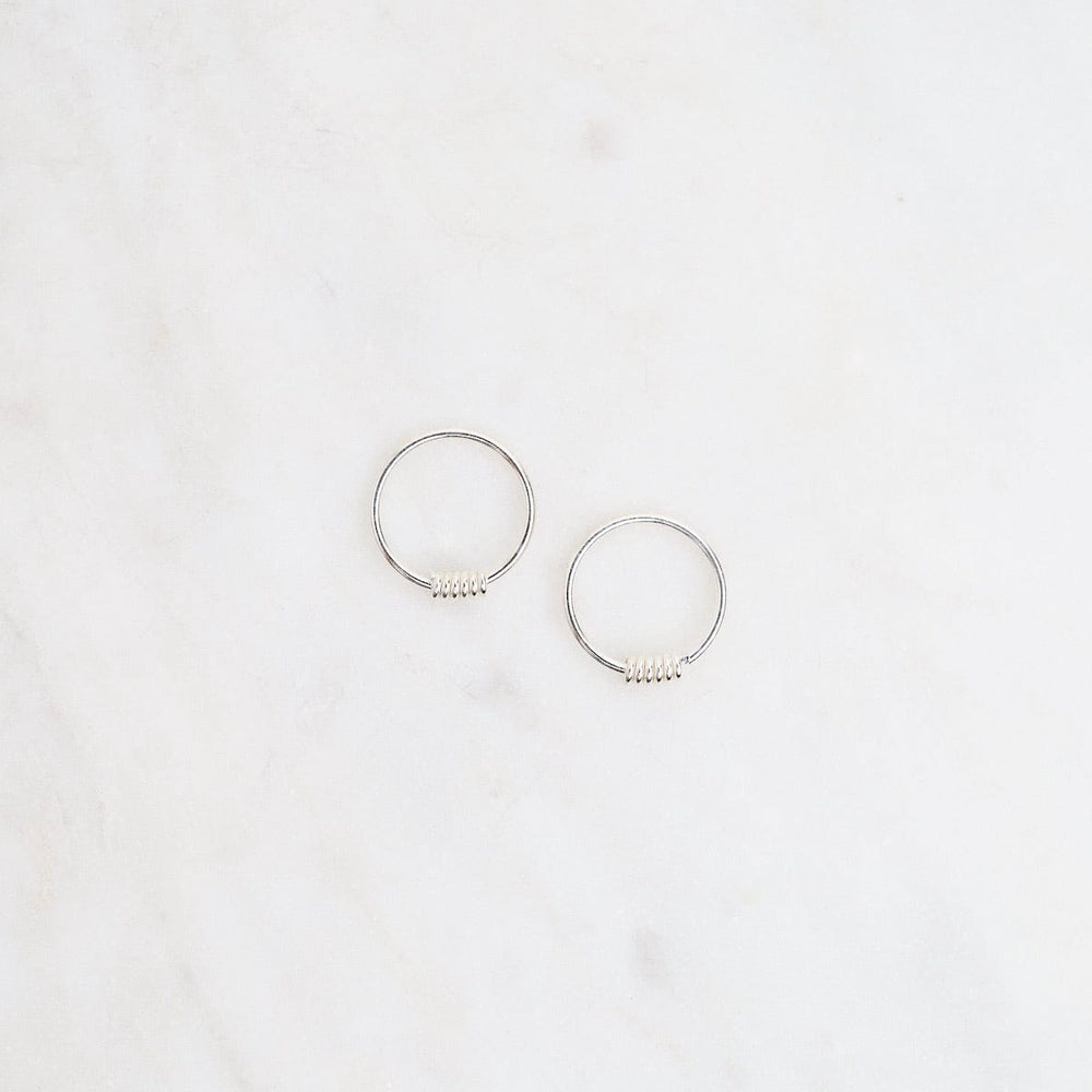 EAR Sterling Silver 10mm Sleeper Hoops with Coil Detail