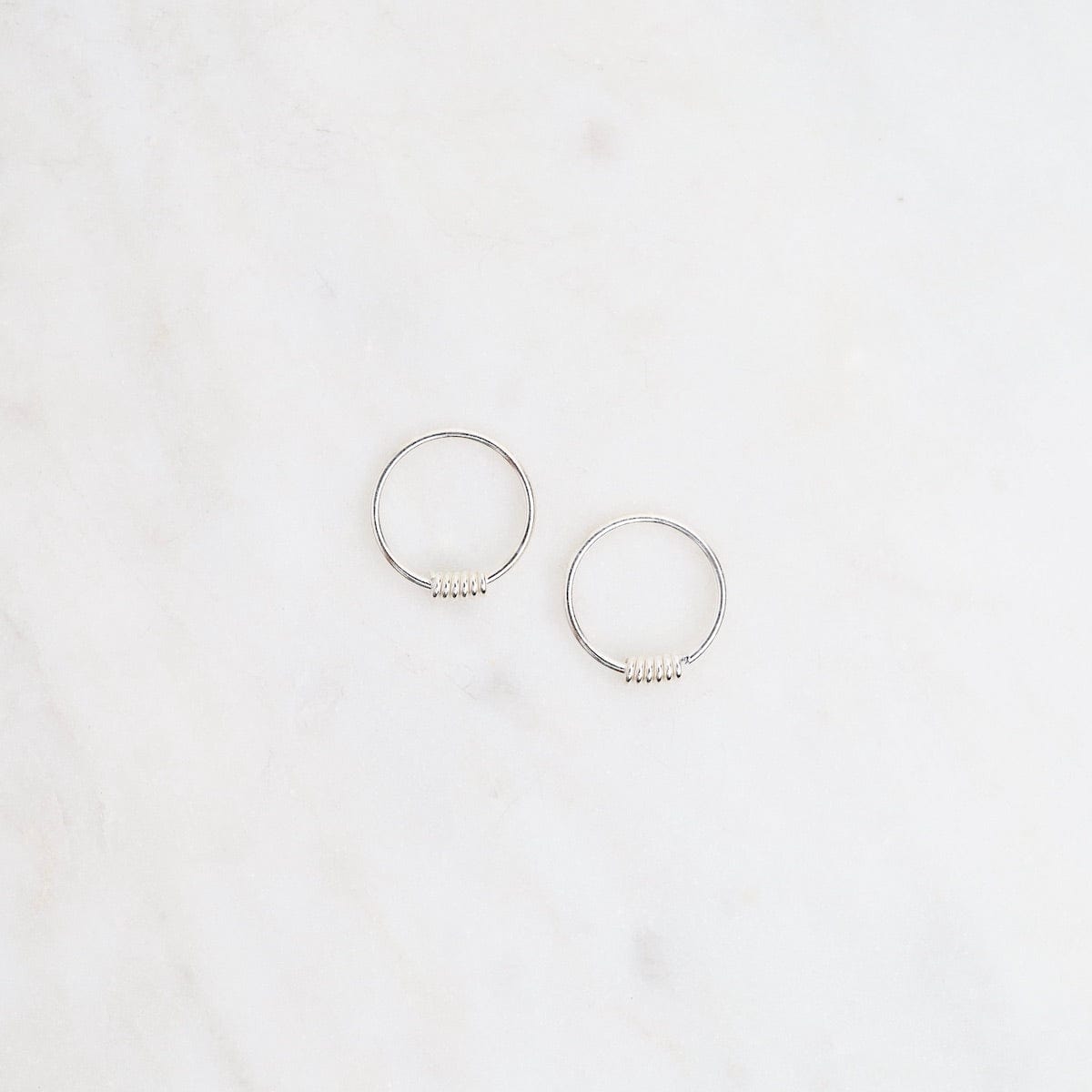 EAR Sterling Silver 10mm Sleeper Hoops with Coil Detail