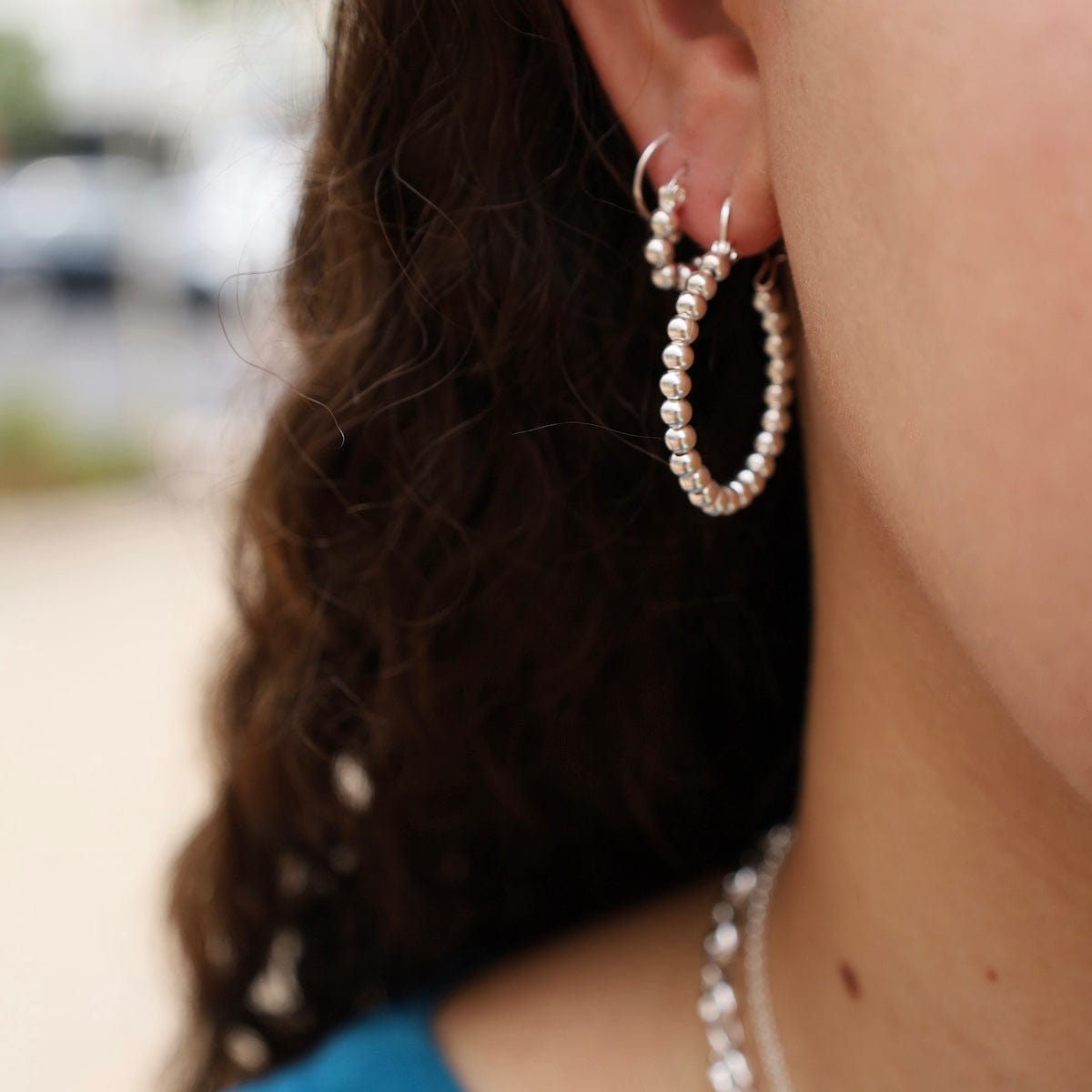 EAR Sterling Silver 12mm Dot Hoops
